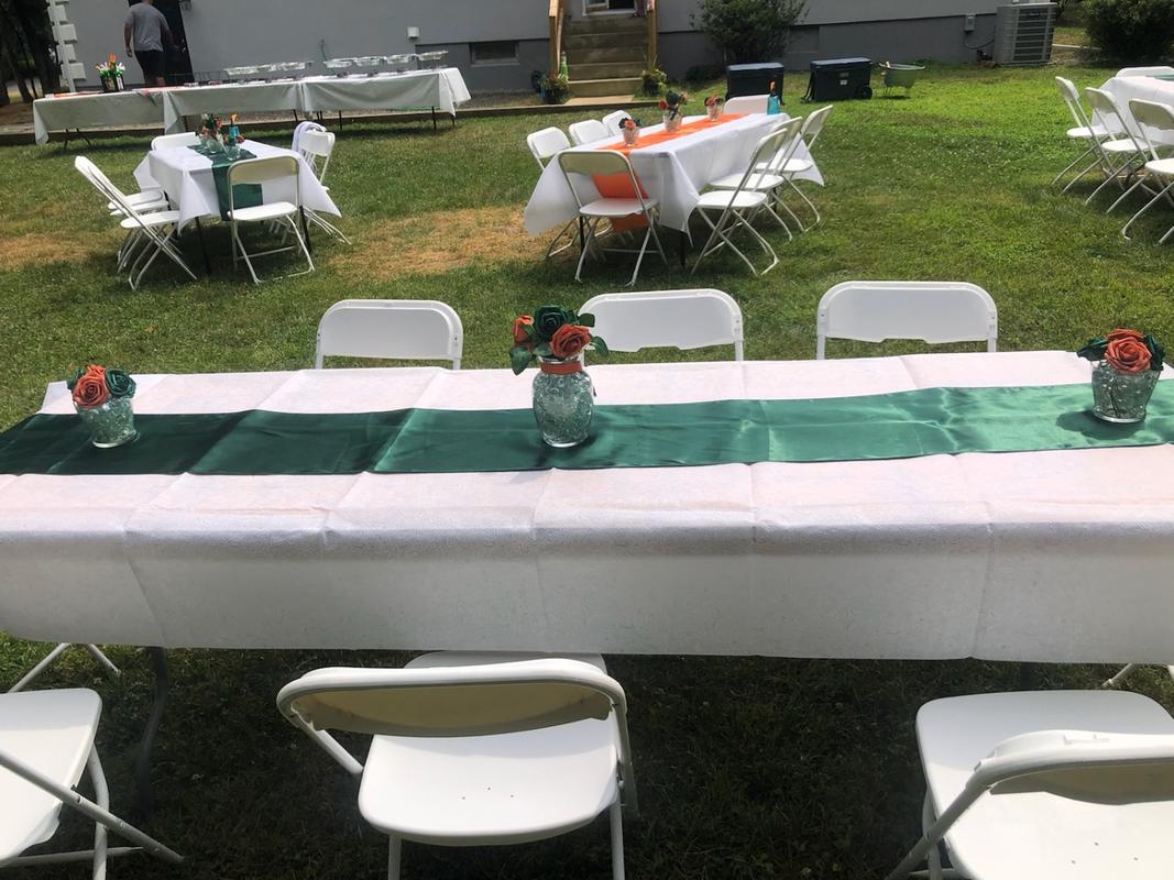 12"x108" Hunter Emerald Green Satin Table Runner TableclothsFactory