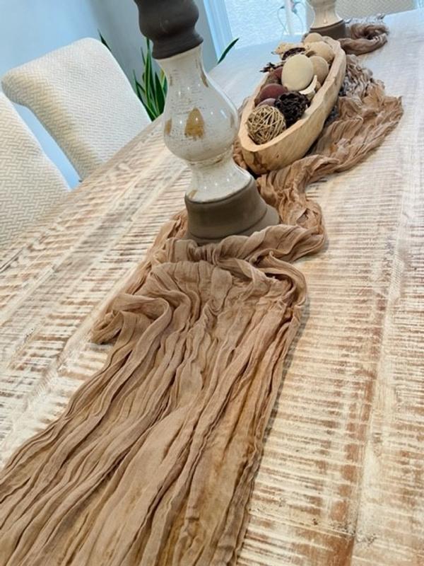 10FT Gauze Table Runner Cheesecloth Fabric For Wedding Arch, Arbor Decor Sage Green