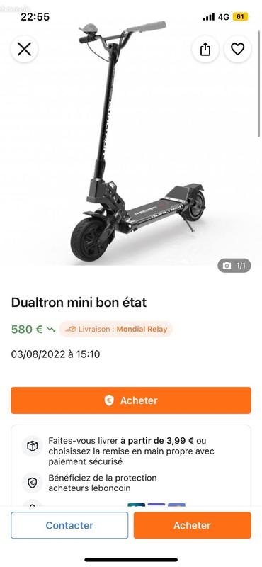 Trottinette électrique Minimotors Dualtron Mini Special 21Ah 2024 900 W Noir - Sport