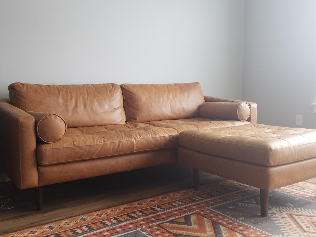 Modern Leather Tufted Sofa Napa Sofa Poly And Bark Poly & Bark