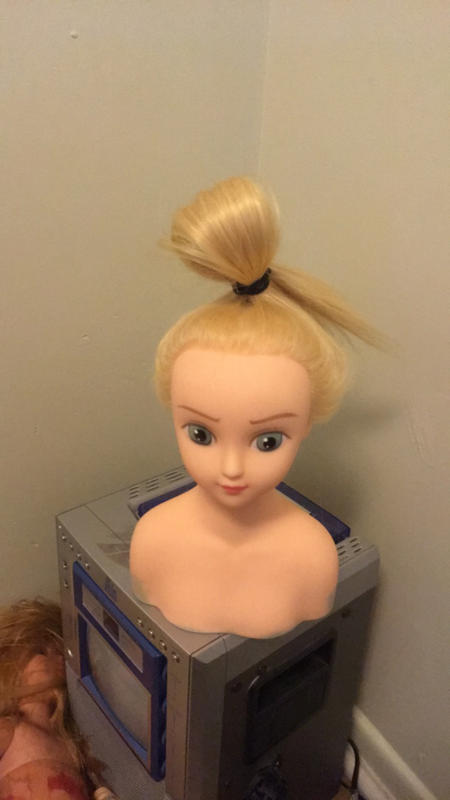YUNA Human Hair Anime Doll Head Miniquin [HairArt Reika Mini Mannequin -  HairArt Int'l Inc.