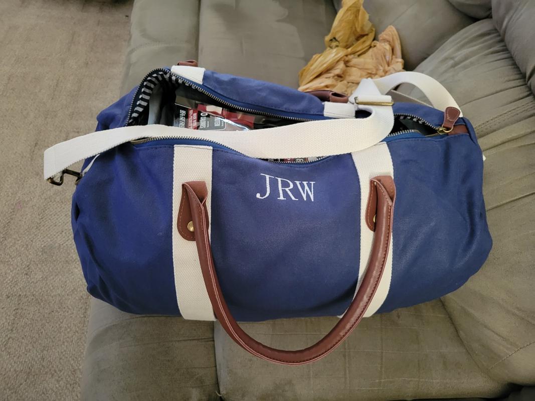 Personalized Canvas & Leather Duffle Bag The Man Registry