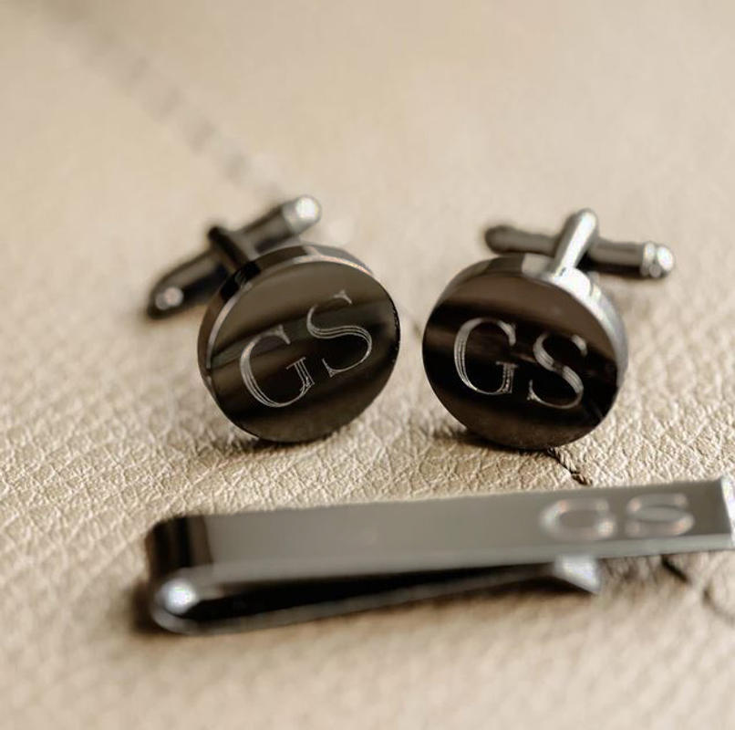 Gunmetal Argyle Design Cufflinks