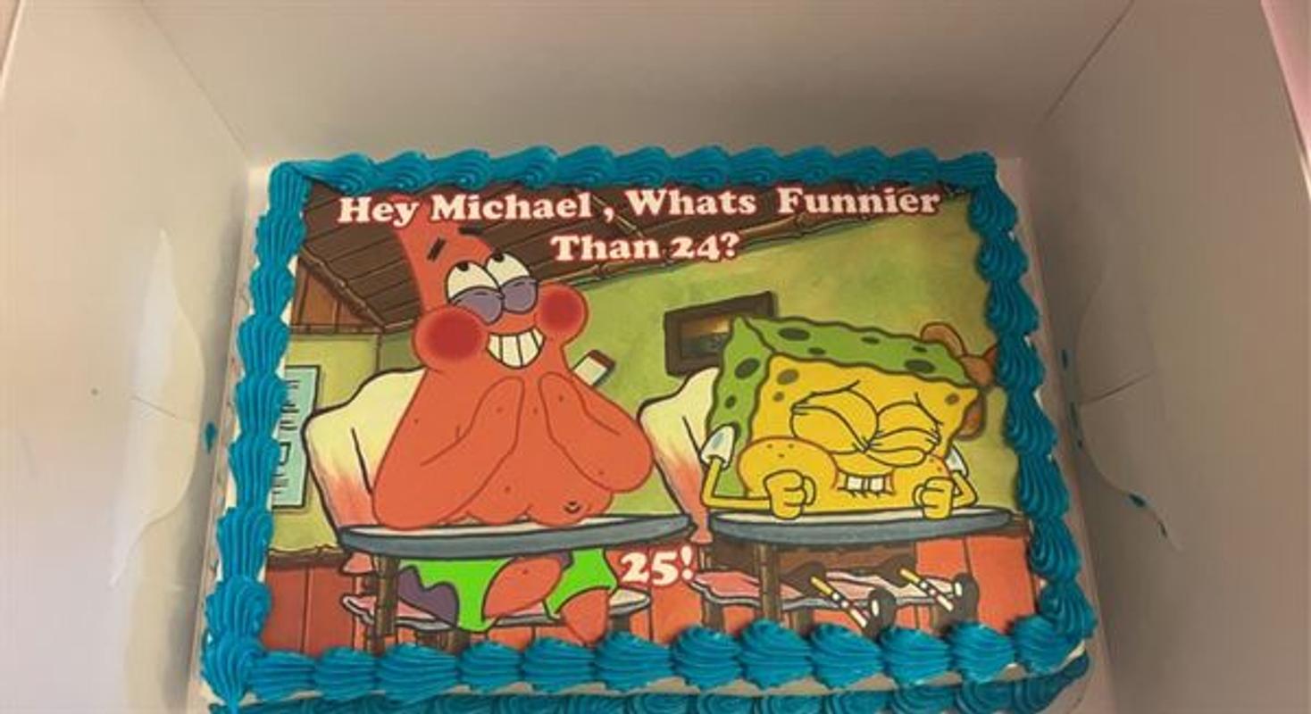 Today's my 25th birthday, my husband is a pastry chef and made me a cake :  r/BikiniBottomTwitter