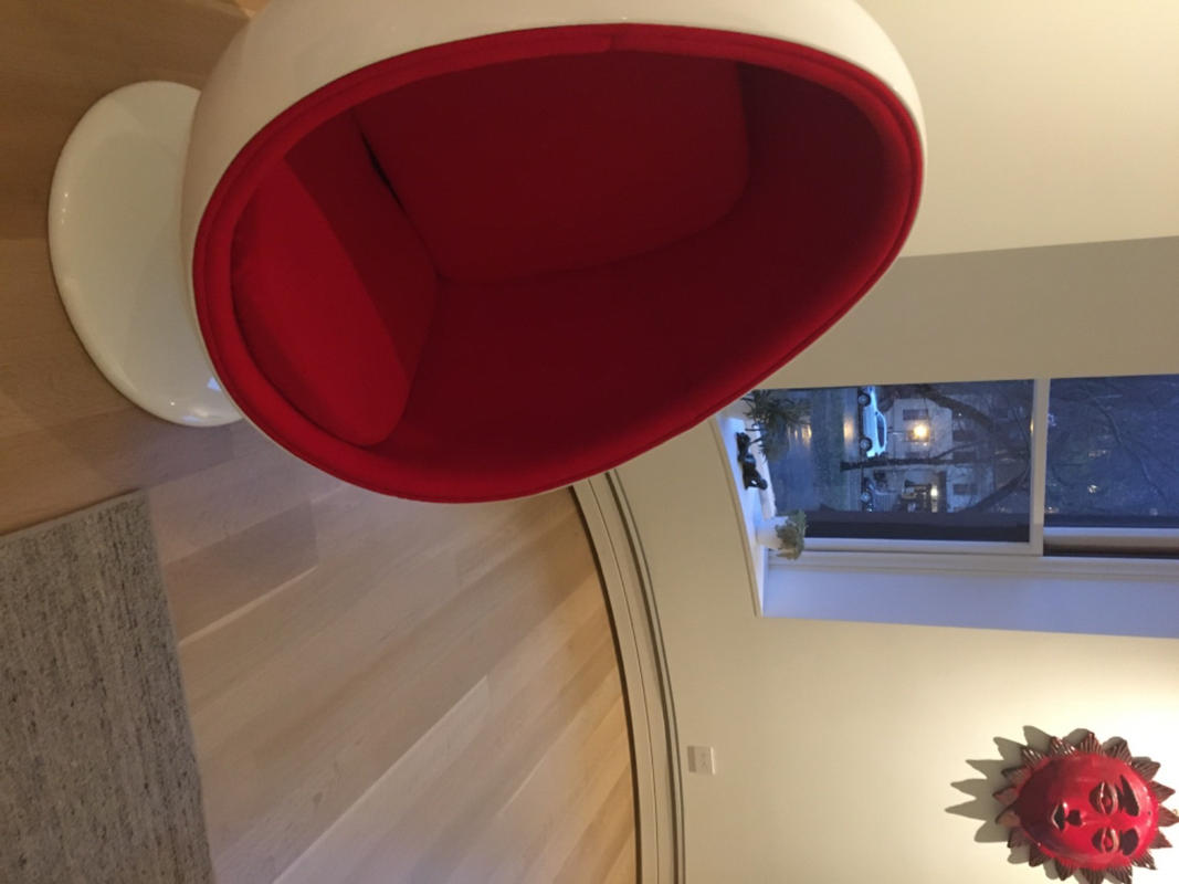 Easter Egg Chair, Red 360º Swivel Chair Modholic