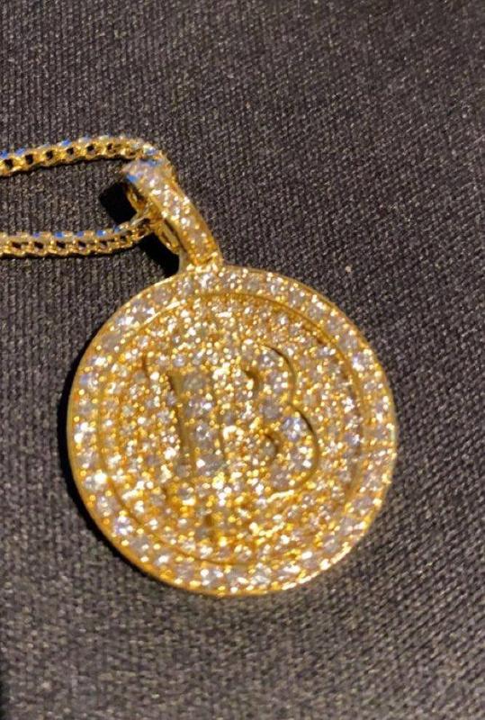 Diamond Bitcoin Necklace - Micro Bitcoin Piece - IF & Co.