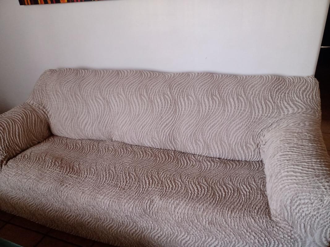 Jacquard 3D - Funda Sofa 3 cuerpos Beige Vento