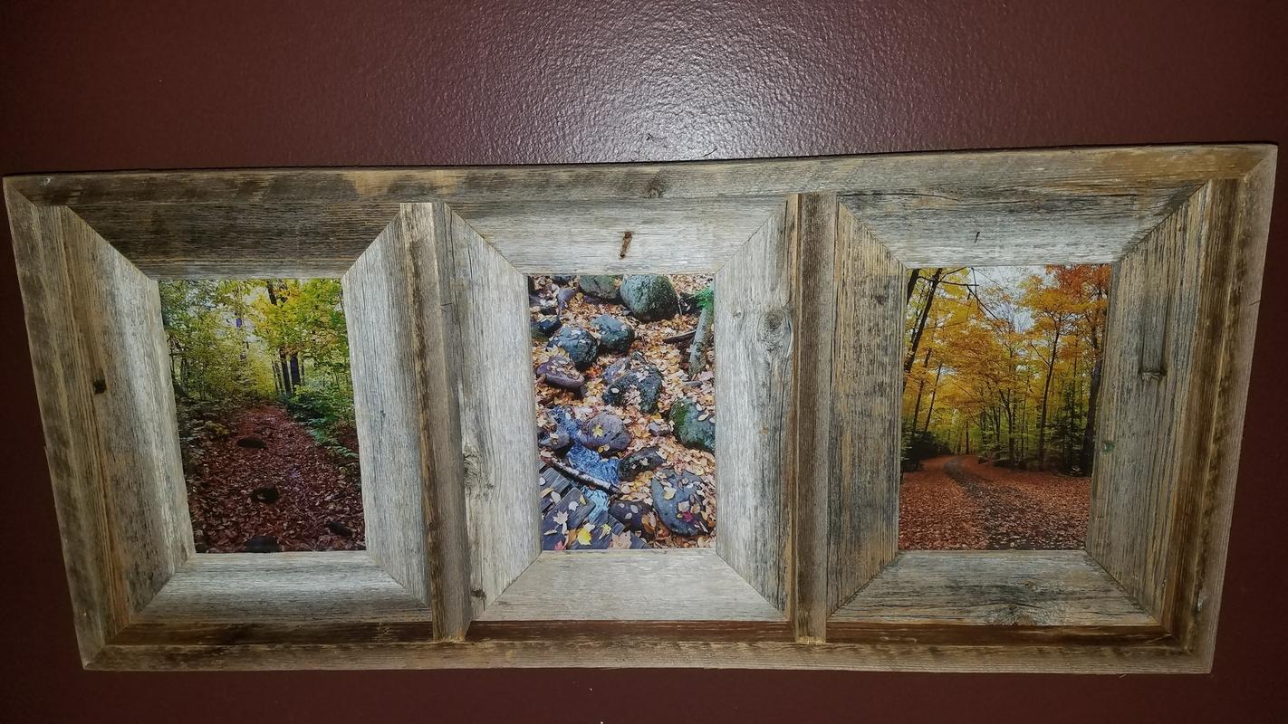 Barnwood Collage Picture Frame. 4 hole 4x6 Multi Opening Frame