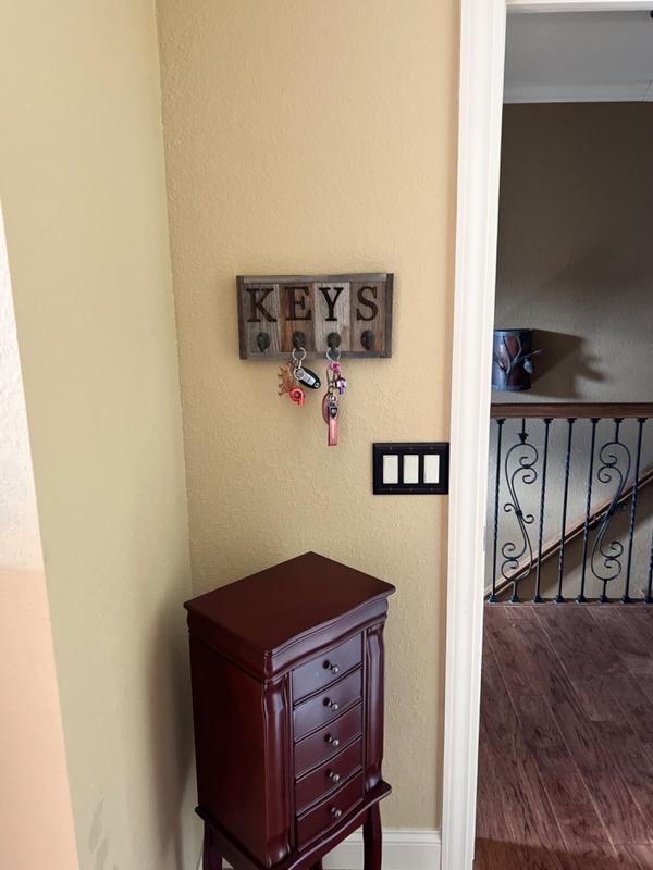 Rustic Key Rack. Barn Wood Shelf With Key Hooks. Rustic Key Hanger