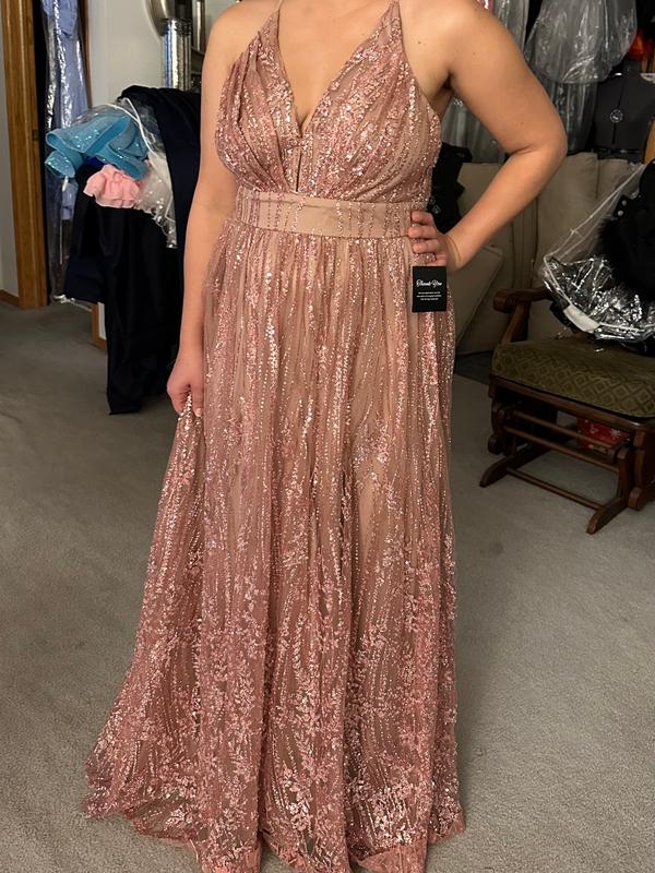 Ellie Shimmer Gown, Dusty Rose