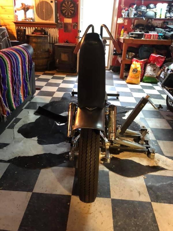 Cycle Standard Fat Bob Steel Fender-Left Side Chain Relief