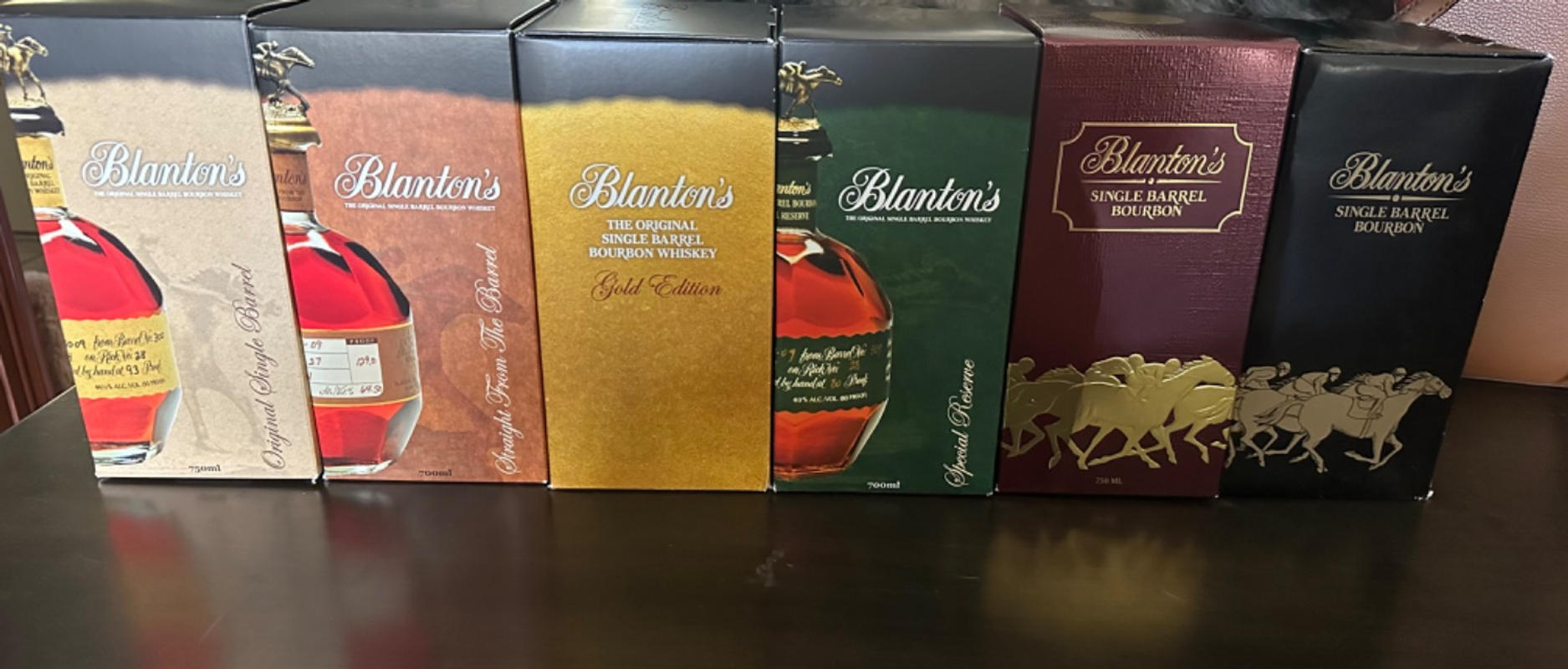 Blanton's 5 Bottle Lineup Collection Set – Wooden Cork