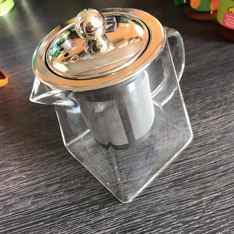 Heat Resistant Borosilicate Glass Teapot With Tea Infuser Filter Tea K –  Kitchen Groups