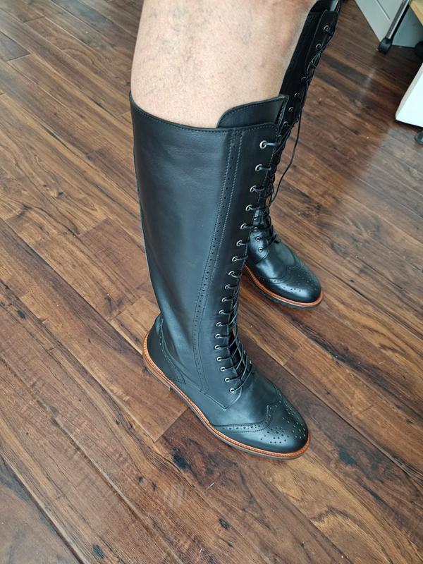 Marvel Knee High Boots in Black Leather – DuoBoots