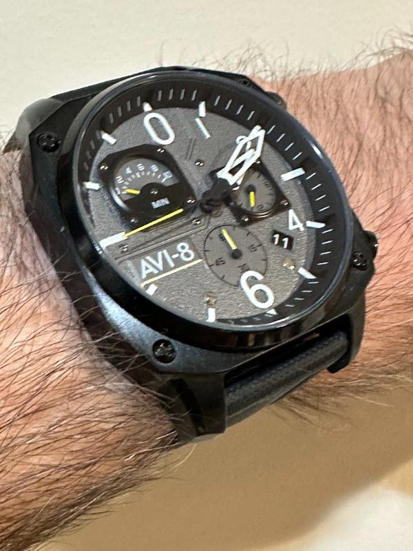その他 Combined Disasters PSA8 INWO Charcoal Ember Brown | Hawker Hunter Retrograde Chronograph – AVI