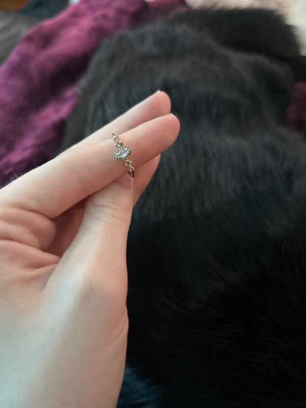18K Gold Vermeil La Kaiser White Topaz Marquise Ring – local