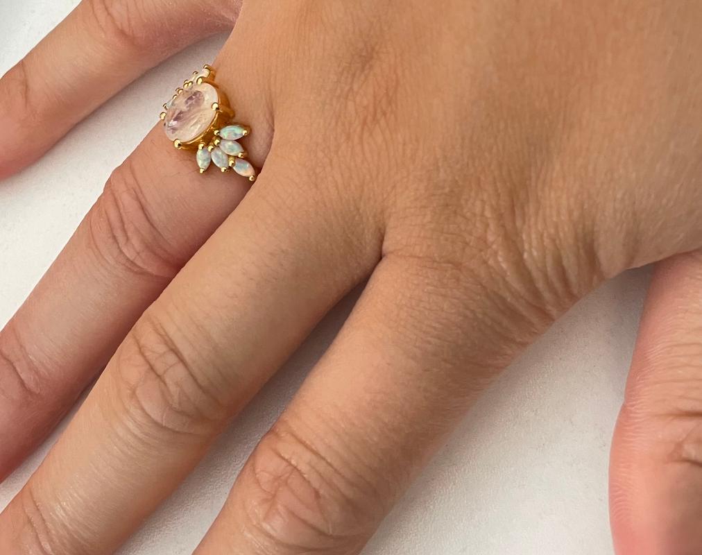【Local Eclectic】9K Organic Moonstoneリング Solid Gold Organic Moonstone Ring | Local Eclectic – local
