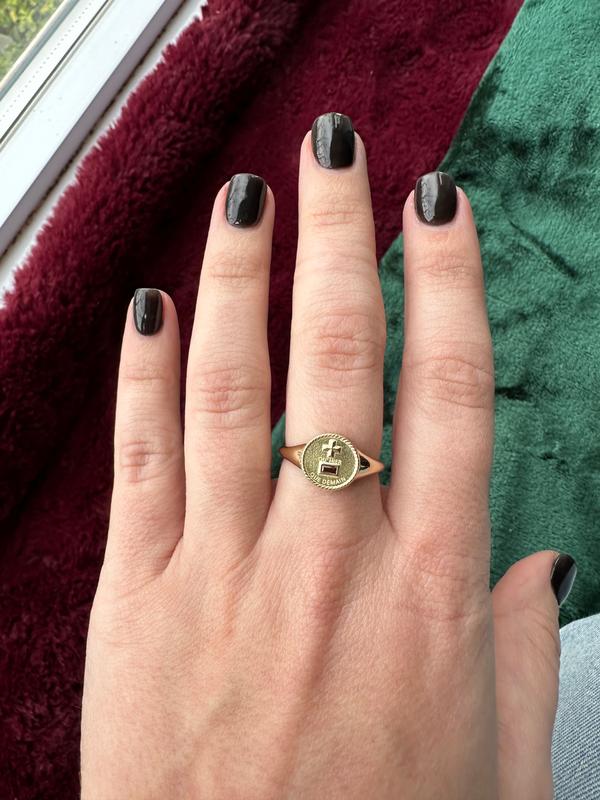 Solid Gold Qu'Hier Que Demain Signet Ring | Local Eclectic