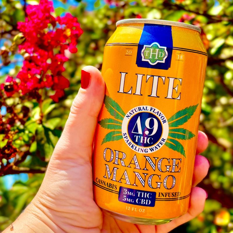 Lite Orange Mango Sparkling Water | 12 Oz | 3 MG Delta-9 THC | 8