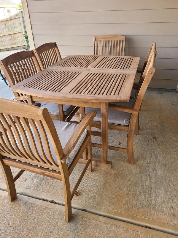 Caelan 7 piece teak dining set sale