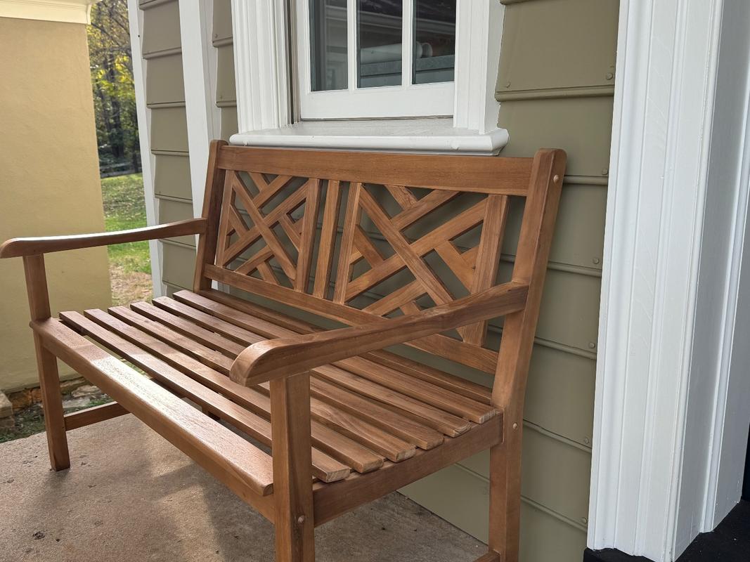 Weathered discount teak bench