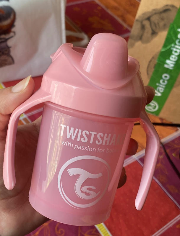 Twistshake Mini Cup Vaso de Aprendizaje para Beber con Antiderrame Boquilla  de Blanda 230 ml, Taza de Entrenamiento para Sorber para Bebé y Mezclador  de Frutas, Sin BPA, 4+ Meses, Blanco 