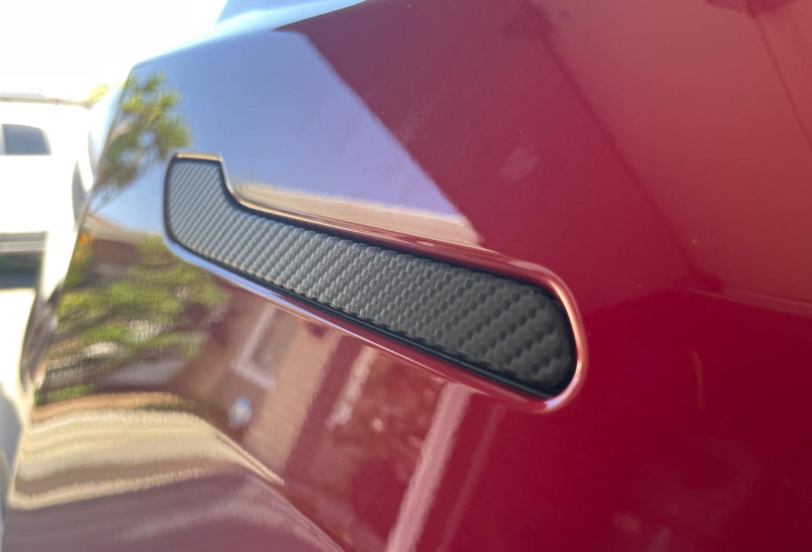 EVAAM® Matte Real Carbon Fiber Door Handle Cover for Tesla Model 3/Y  (2021-2023)