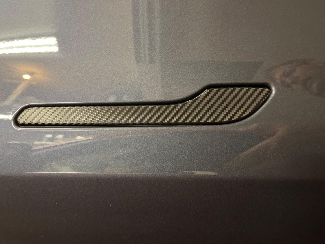 Tesla Model 3 Door Handle Overlay Vinyl Wrap 3M 4 Handles PPF Chrome Delete  MSM Midnight Silver Metallic 