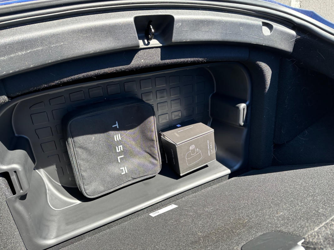 Shop4EV Organiseur de coffre compatible avec Tesla Model 3 et Model Y Boîte  de rangement de coffre pliable
