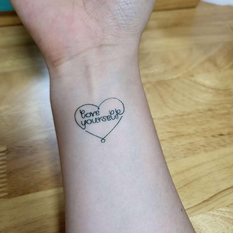Good Living - LOVE YOURSELF Lettering Waterproof Temporary Tattoo | YesStyle