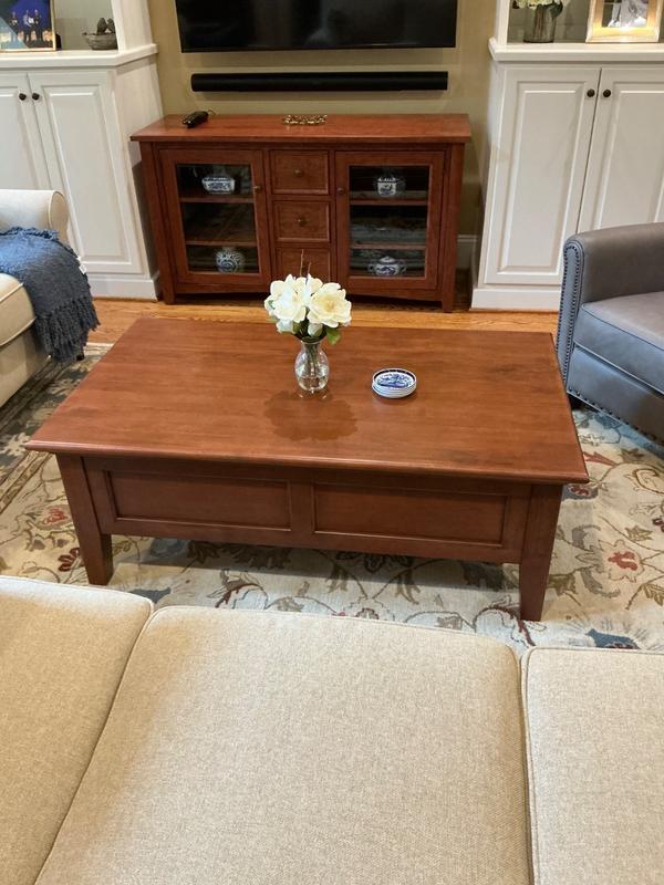 McKenzie Lift Top Coffee Table, Glazed Antique Cherry at Futonland