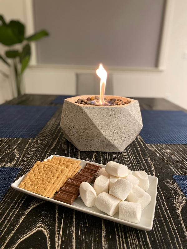 TerraFlame Geo Fire Bowl Tabletop Portable Fireplace Indoors and Out