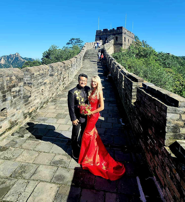 Red Chinese wedding dress, red Qipao prom dress, wedding Qipao dress   Beth&Brian Qipao