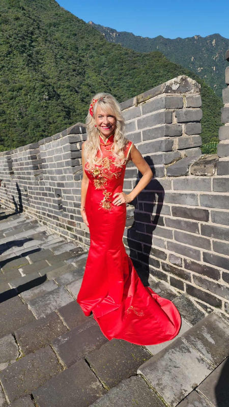 open lace back dress Strong Feelings Red Satin Maxi Dress – Shop the Mint main image 0