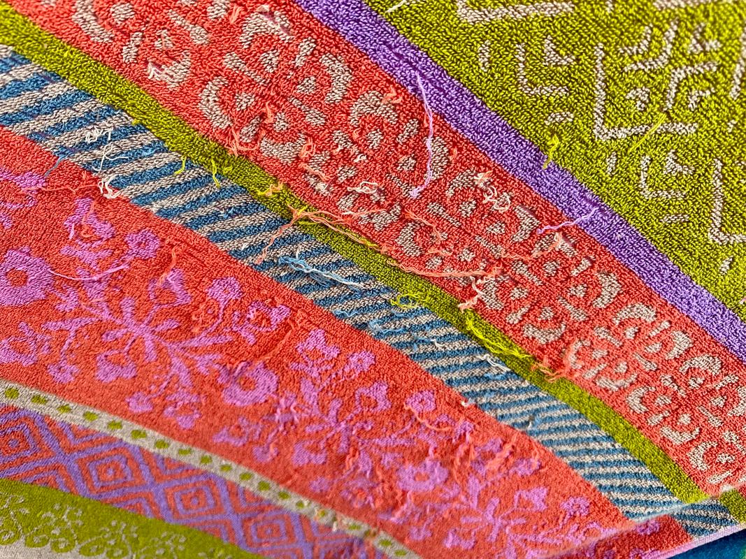 Cotton Bungalow Beach Towel Coral Border Natural Life