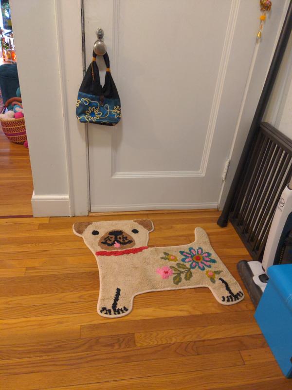 Tufted Cotton Bath Mat Cream Butterfly Natural Life