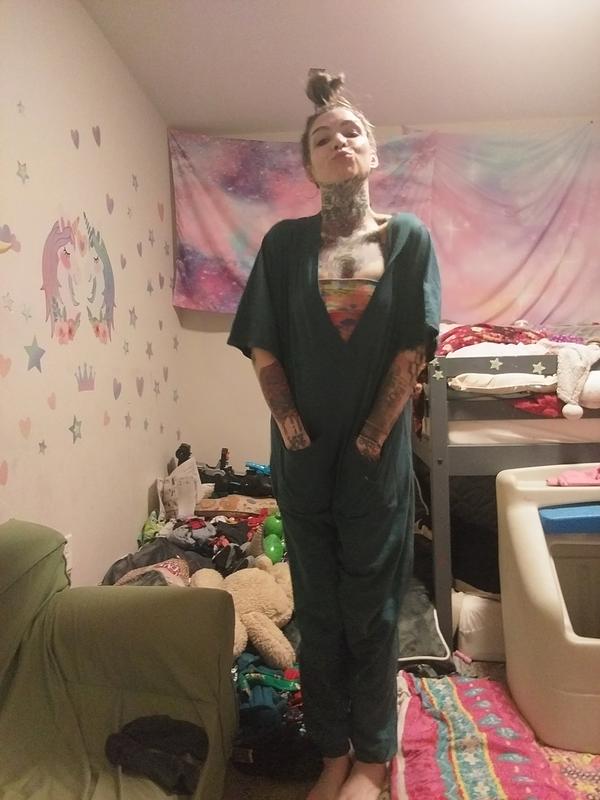 Charlie VNeck Jumpsuit Teal Natural Life