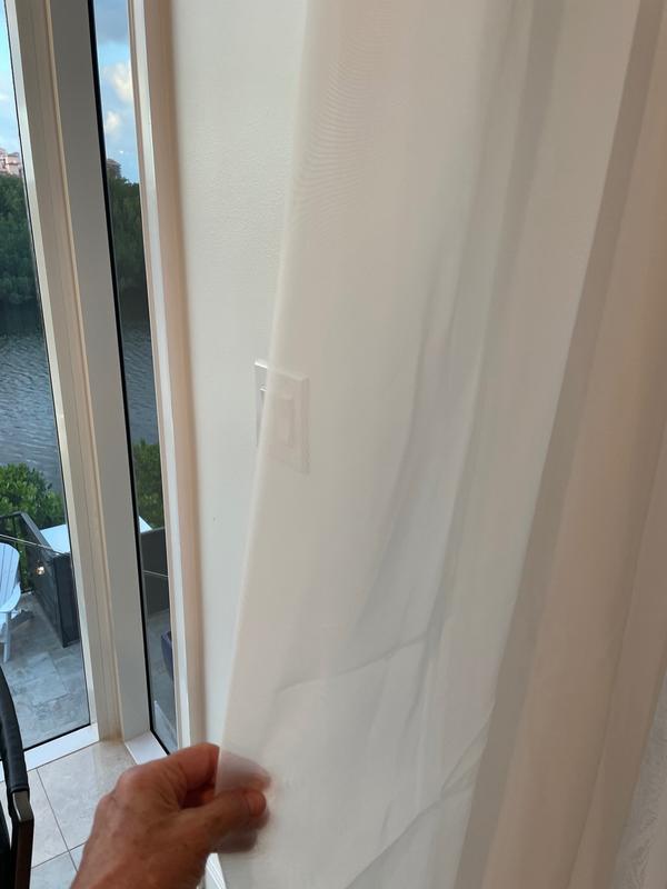 Off White Sheer Voile Fabric Curtains with Rod Pockets for Pipe and Drape