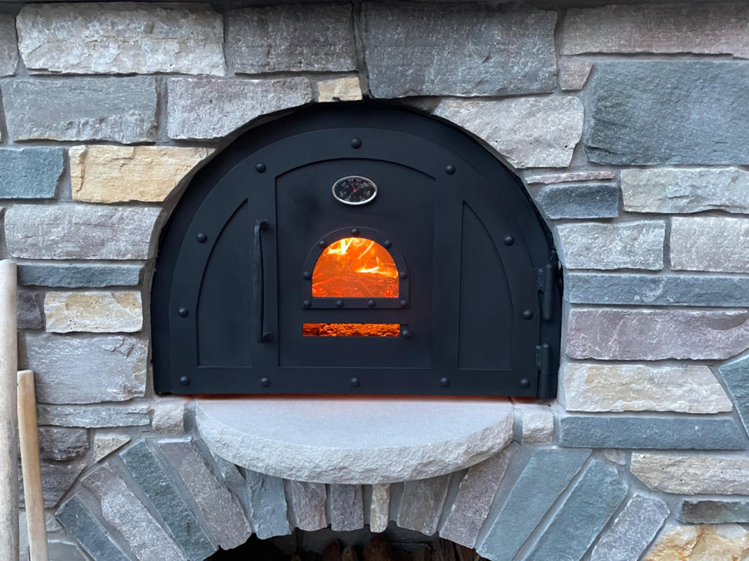 Rustic Arched Hinged Pizza Oven Door