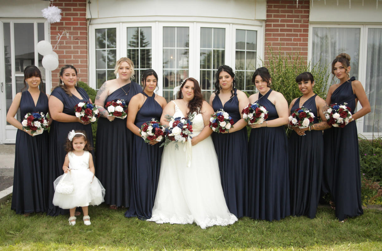 Navy Blue Infinity Dresses,Convertible Dresses, Multiway Bridesmaid Dresses  - NICEOO