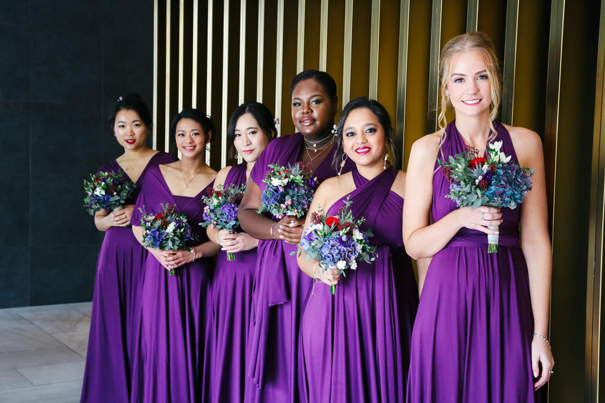 Dark Purple Infinity Dresses for Bridesmaids