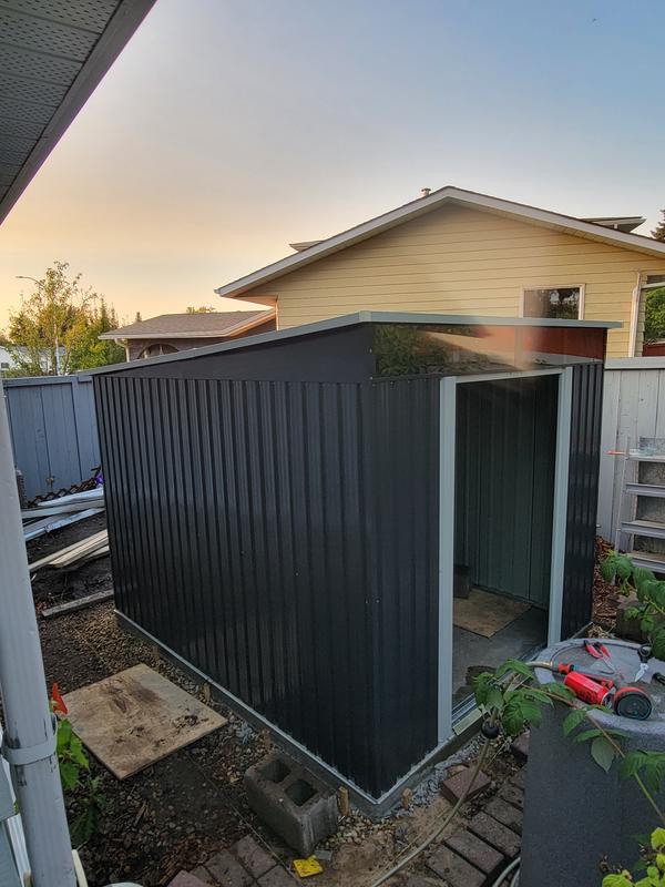 お散歩ハウス p706p5g 6' x 8' Galvanized Metal Pent Shed w/Skylight, 29 GA