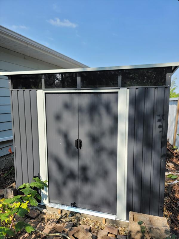 TMG Industrial 4' x 8' Bicycle Metal Pent Shed, 29 Gauge