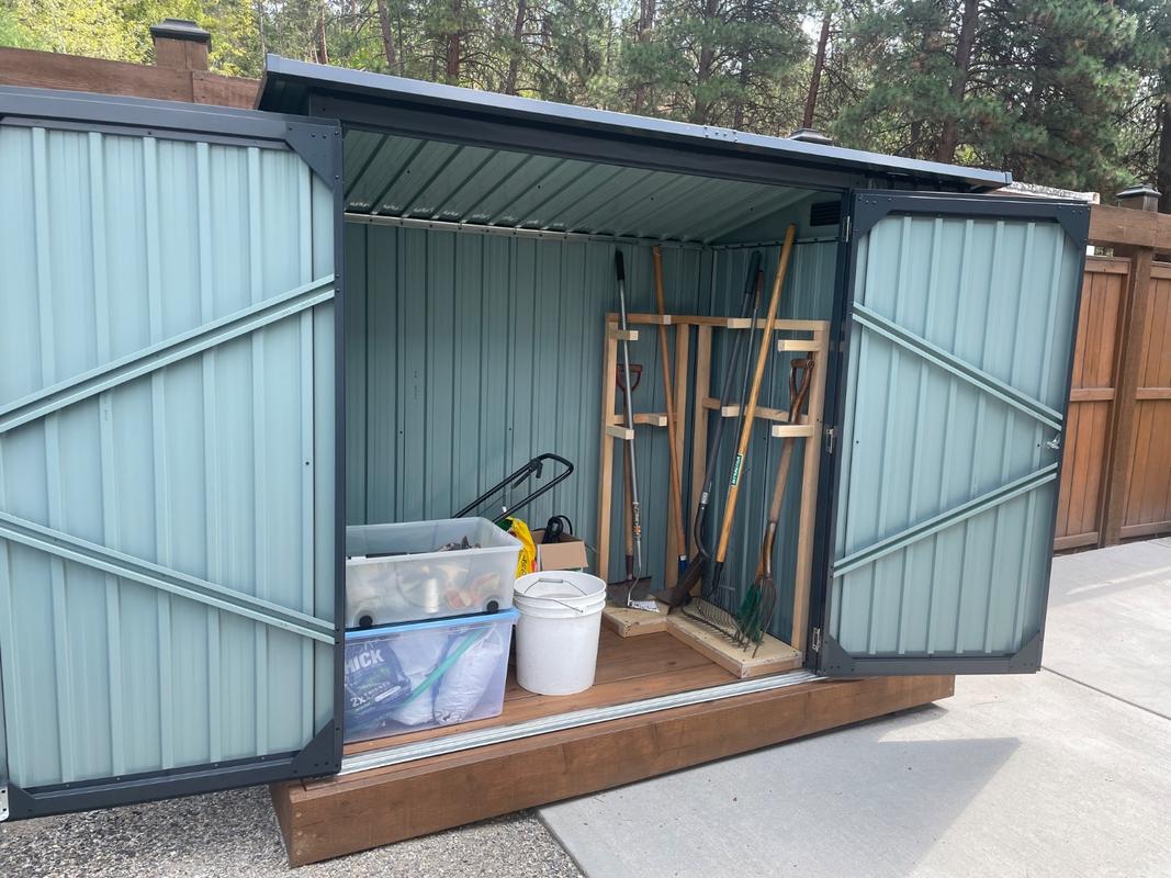 4' x 8' Bicycle Metal Pent Shed, 29 Gauge Corrugated Metal, 70