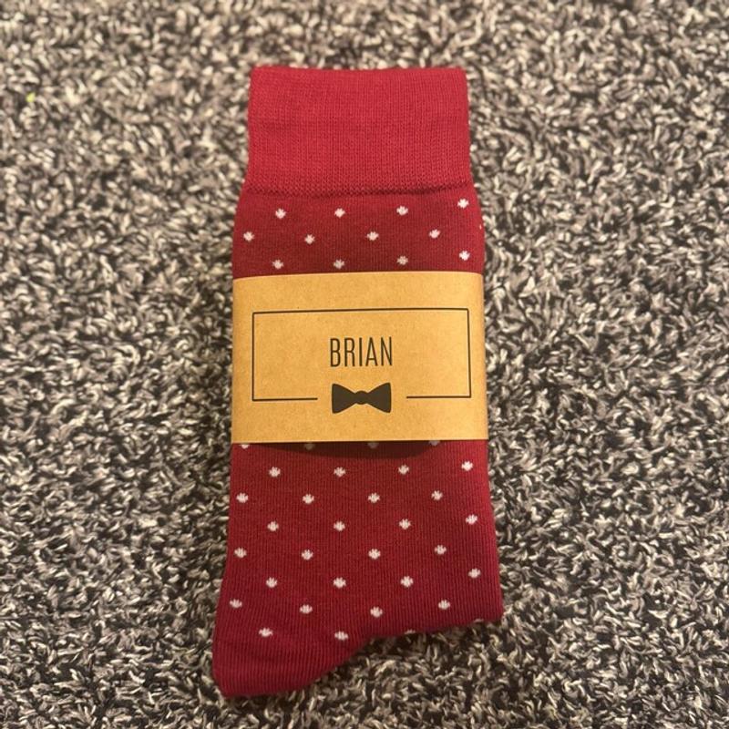 Burgundy Polka Dot Wedding Socks