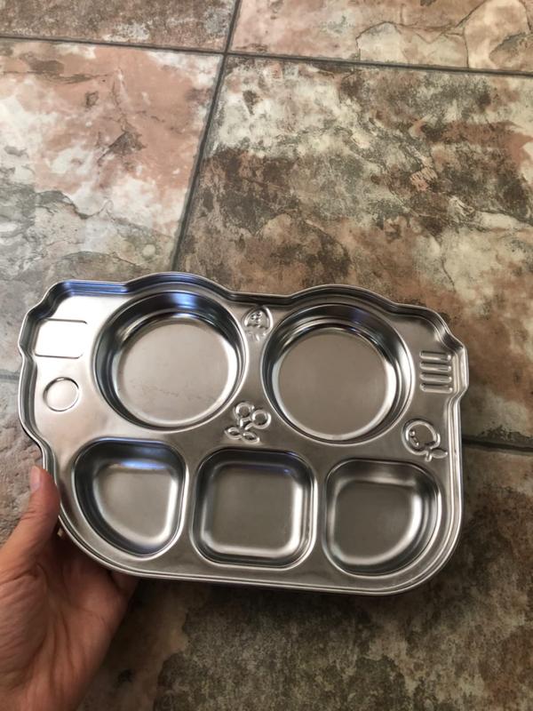 Divided Stainless Steel Car Shaped Food Snack Tray Plate For Infant Kids