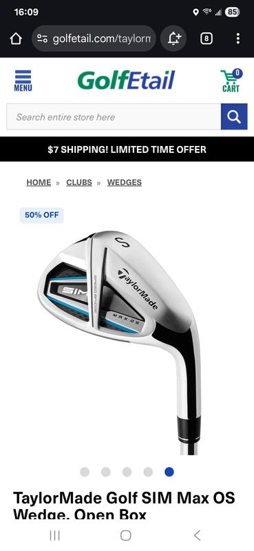 TaylorMade Golf SIM Max OS Wedge, Open Box - GolfEtail.com