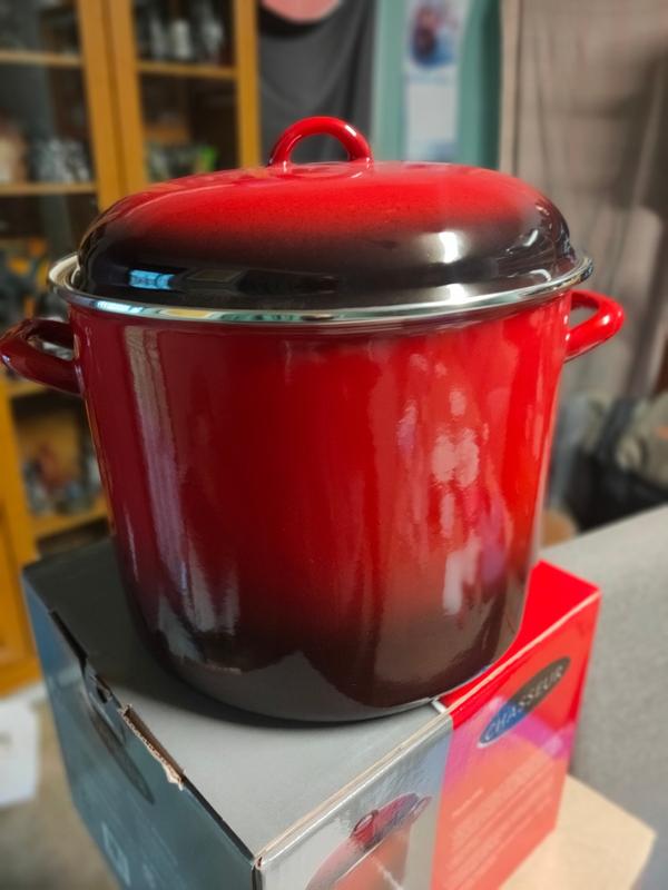 Chasseur Enamel Stock Pot 28x24cm 14L Red Everten