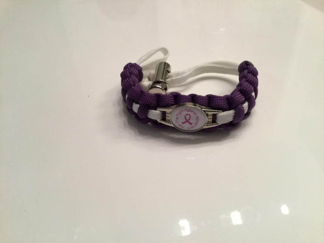 Alzheimer's Awareness Bracelet, 6mm Stretch Purple and White Adult Size -  Walmart.com