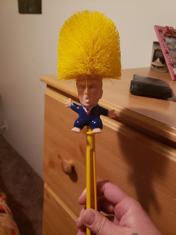 1pc, Spoof Funny Bathroom Trump Toilet With Handle Cleaning Brush